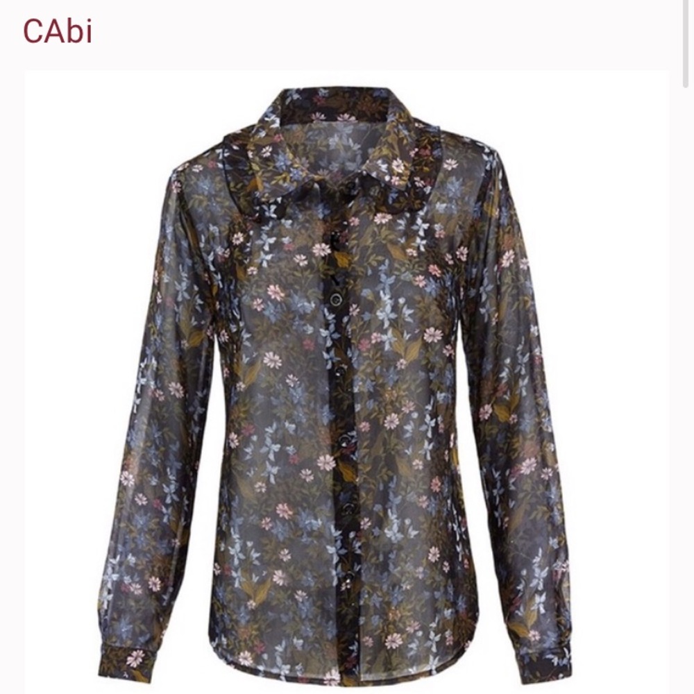 Cabi 3593 Floret Button Down Blouse - M